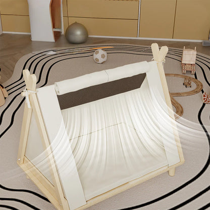 Pet Tent with Breathable Mesh 60cm | Wood Frame Dog Cat Shelter