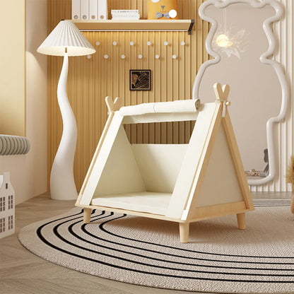 Pet Tent with Breathable Mesh 60cm | Wood Frame Dog Cat Shelter