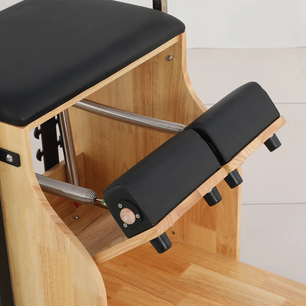 Wooden Pilates Chair – Compact Dual Handle Wunda Chair with Rubberwood Frame