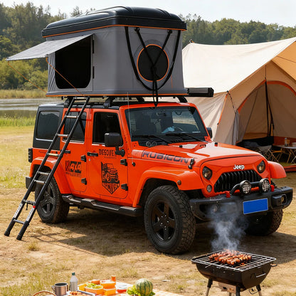 Easy-to-Collapse Safe Roof Top Tent – 3-Second Setup, Hardtop Design, All-Season Adventure Shelter