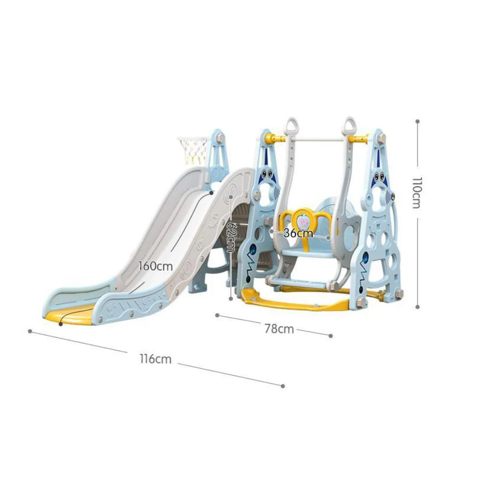 Urban Culture Homes 6-in-1 Children's Slide With Swing | Multi-Activity Play Center with Story Machine