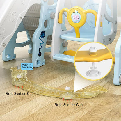 Urban Culture Homes 6-in-1 Children's Slide With Swing | Multi-Activity Play Center with Story Machine