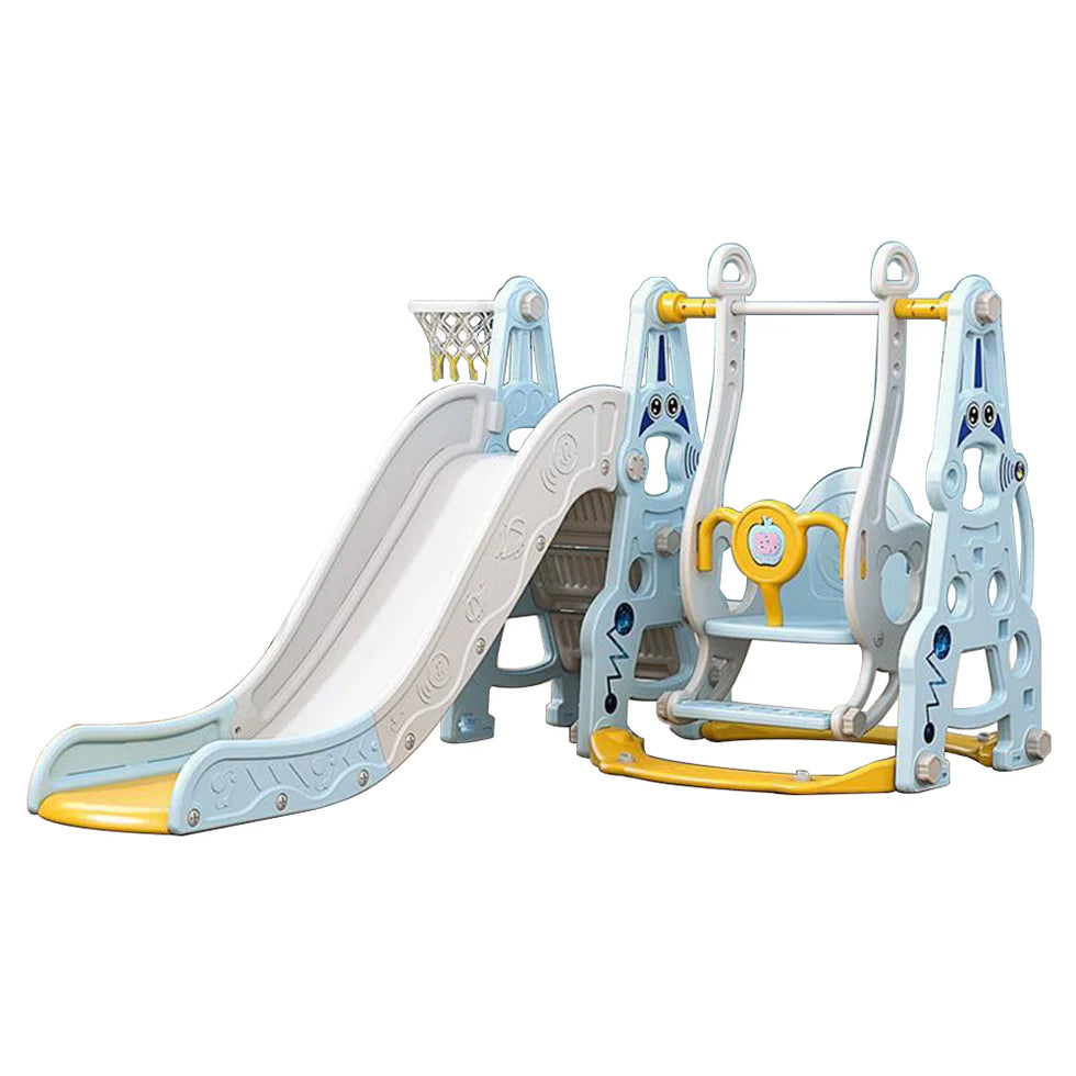 Urban Culture Homes 6-in-1 Children's Slide With Swing | Multi-Activity Play Center with Story Machine