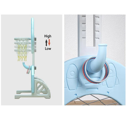 Urban Culture Homes 6-in-1 Children's Slide With Swing | Multi-Activity Play Center with Story Machine