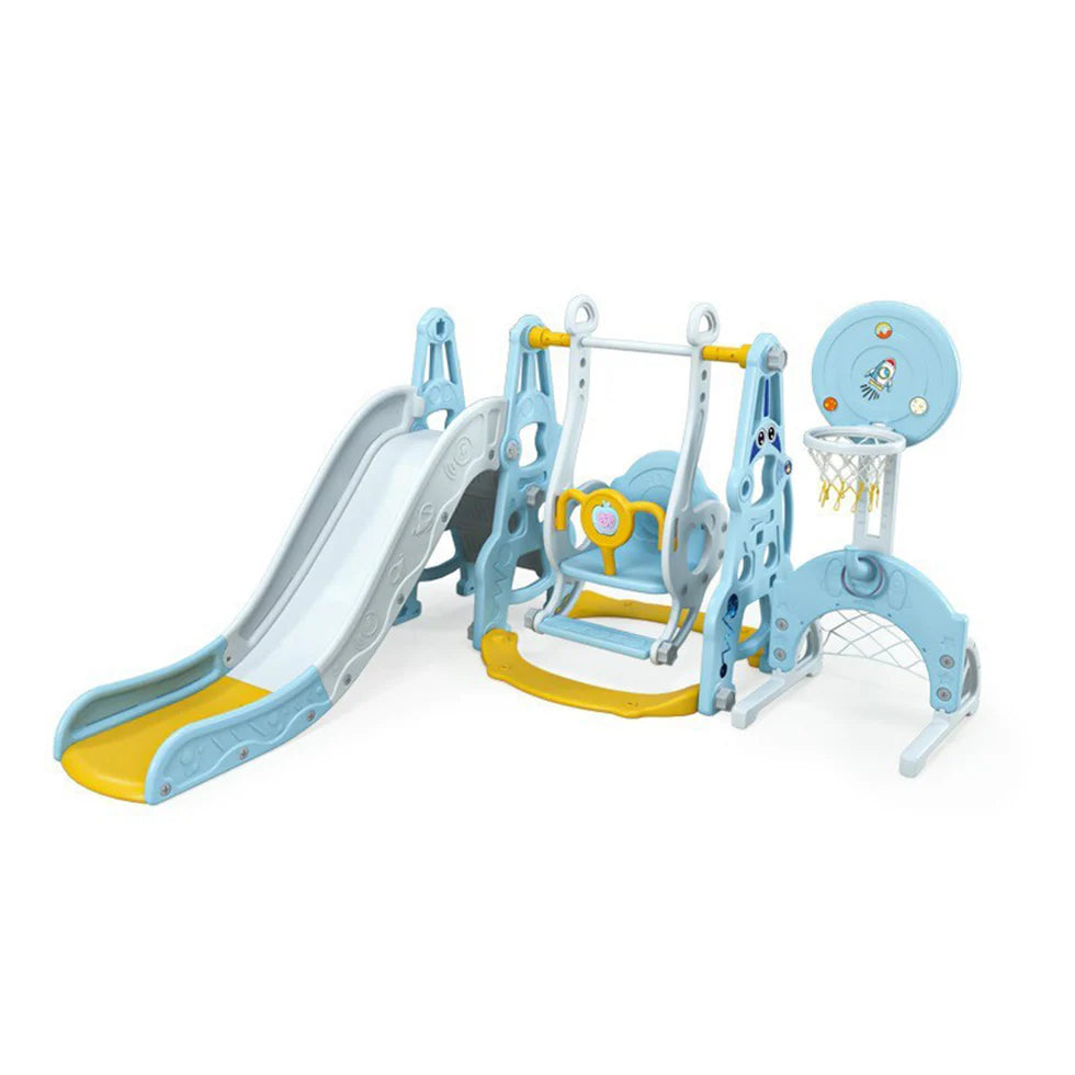 Urban Culture Homes 6-in-1 Children's Slide With Swing | Multi-Activity Play Center with Story Machine