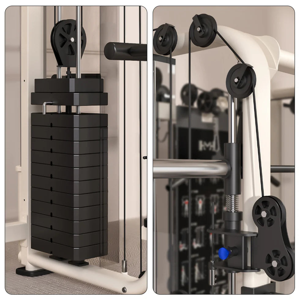 All-in-One Functional Trainer – Dual 65kg/90kg Stacks, Full-Body Gym with Lat Pulldown, Smith, Row & More