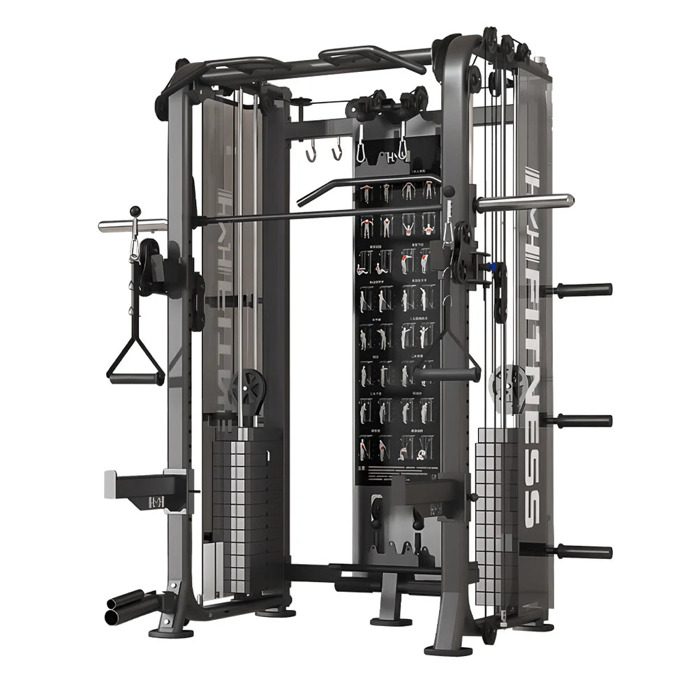 All-in-One Functional Trainer – Dual 65kg/90kg Stacks, Full-Body Gym with Lat Pulldown, Smith, Row & More