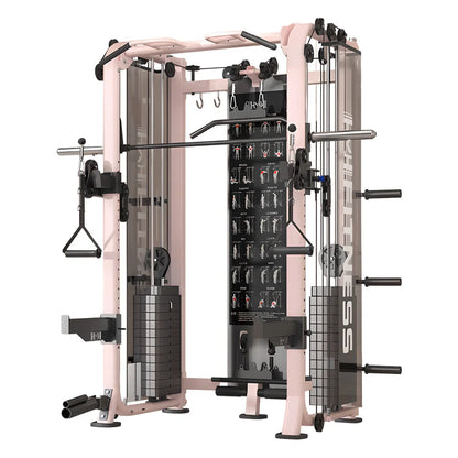 All-in-One Functional Trainer – Dual 65kg/90kg Stacks, Full-Body Gym with Lat Pulldown, Smith, Row & More