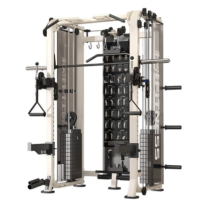 All-in-One Functional Trainer – Dual 65kg/90kg Stacks, Full-Body Gym with Lat Pulldown, Smith, Row & More