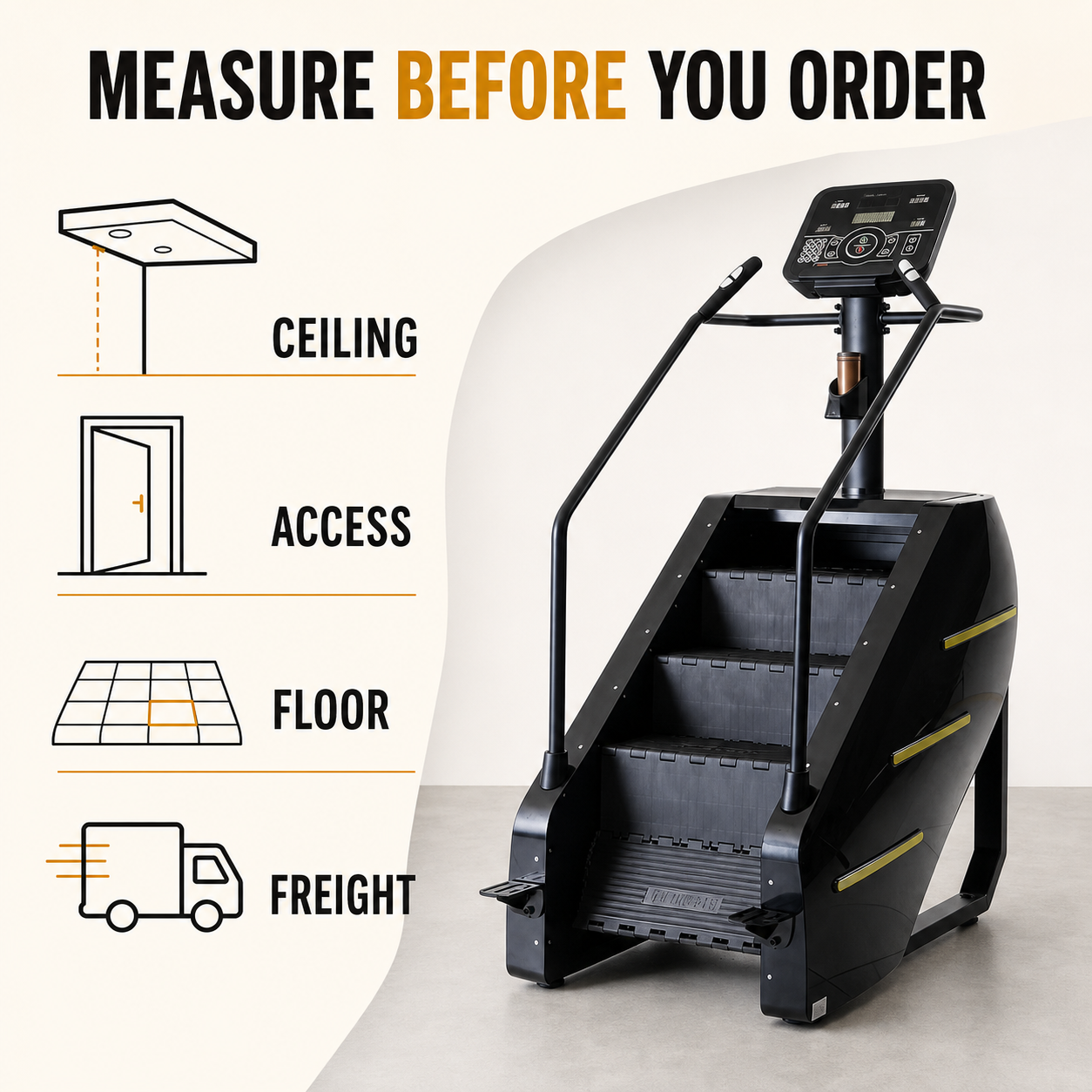 Stair climber planning checklist for ceiling, access, floor and freight