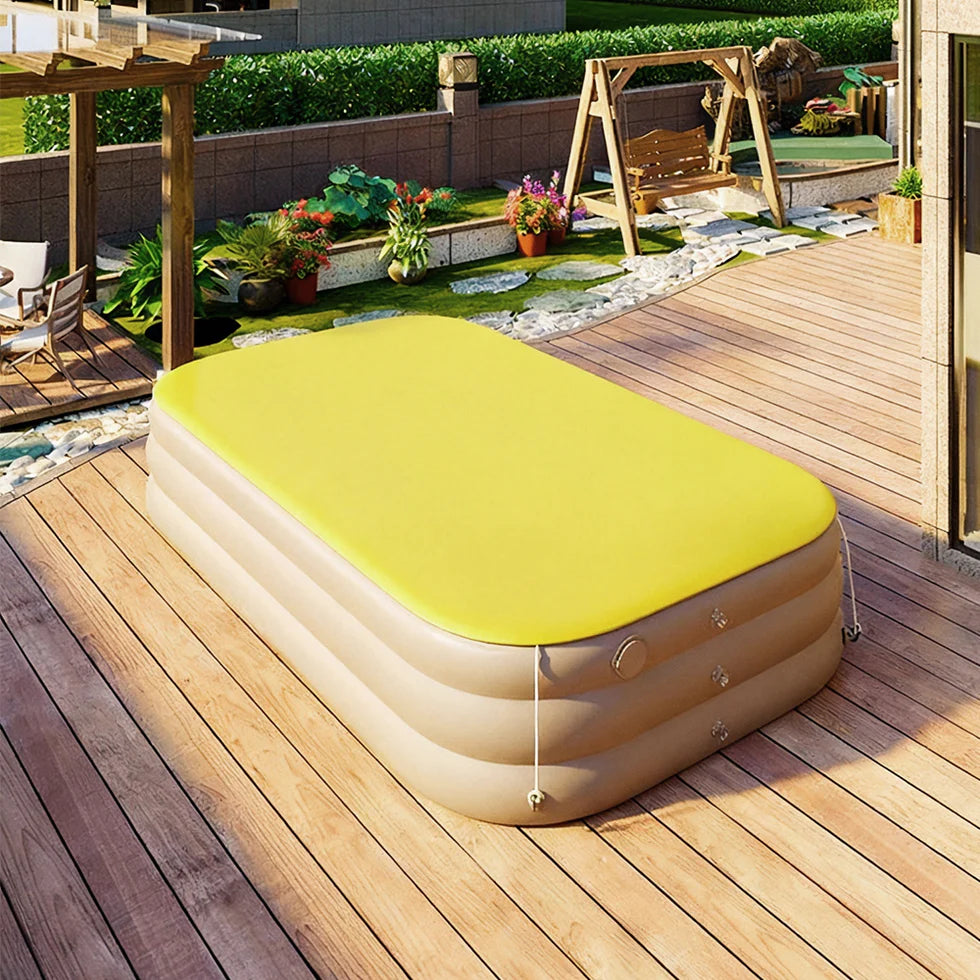 Urban Culture Homes Children's Automatic Inflatable Pool With Slide | All-in-One Water Park with UV Sunshade