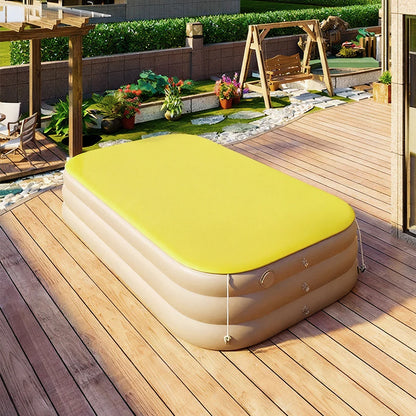 Urban Culture Homes Children's Automatic Inflatable Pool With Slide | All-in-One Water Park with UV Sunshade