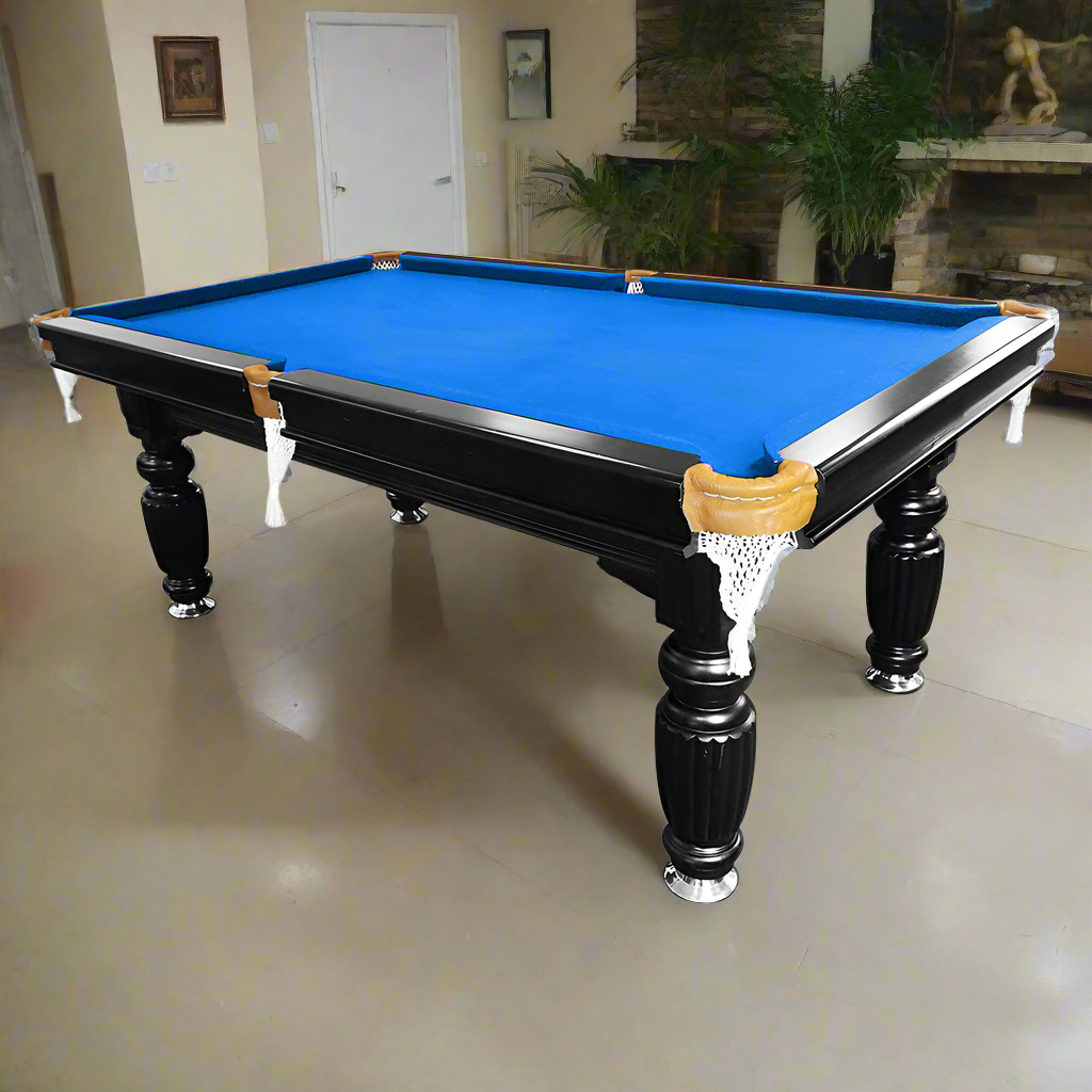 8-Foot Black Frame Slate Billiard Table — Full Kit, Professional Play