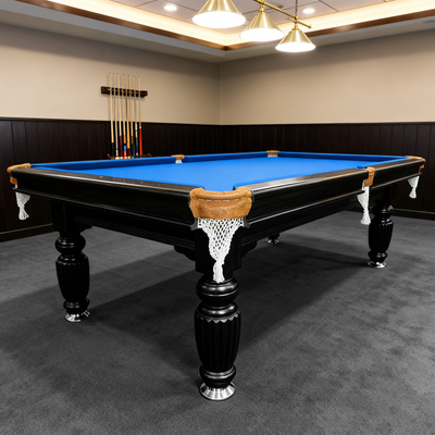 8-Foot Black Frame Slate Billiard Table — Full Kit, Professional Play