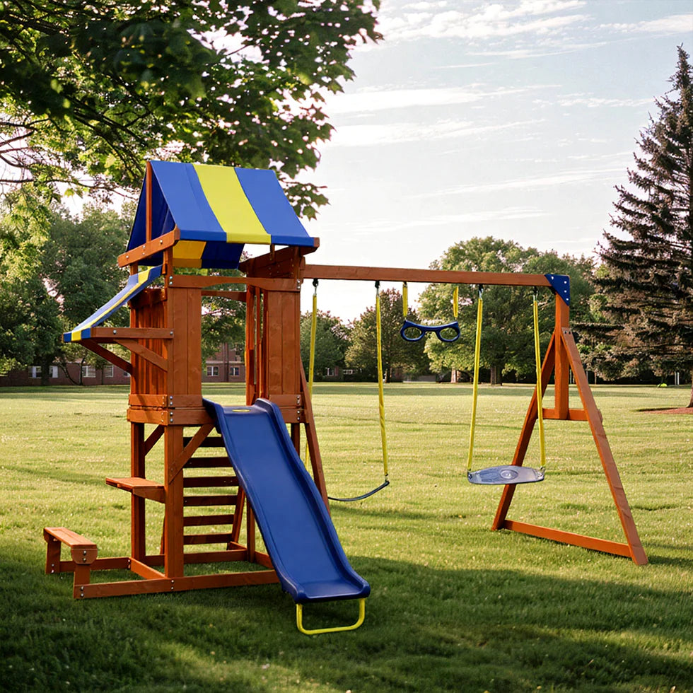 Urban Culture Homes All-In-One Outdoor Children's Play Equipment | Premium Playground with Slide, Swings & Climbing