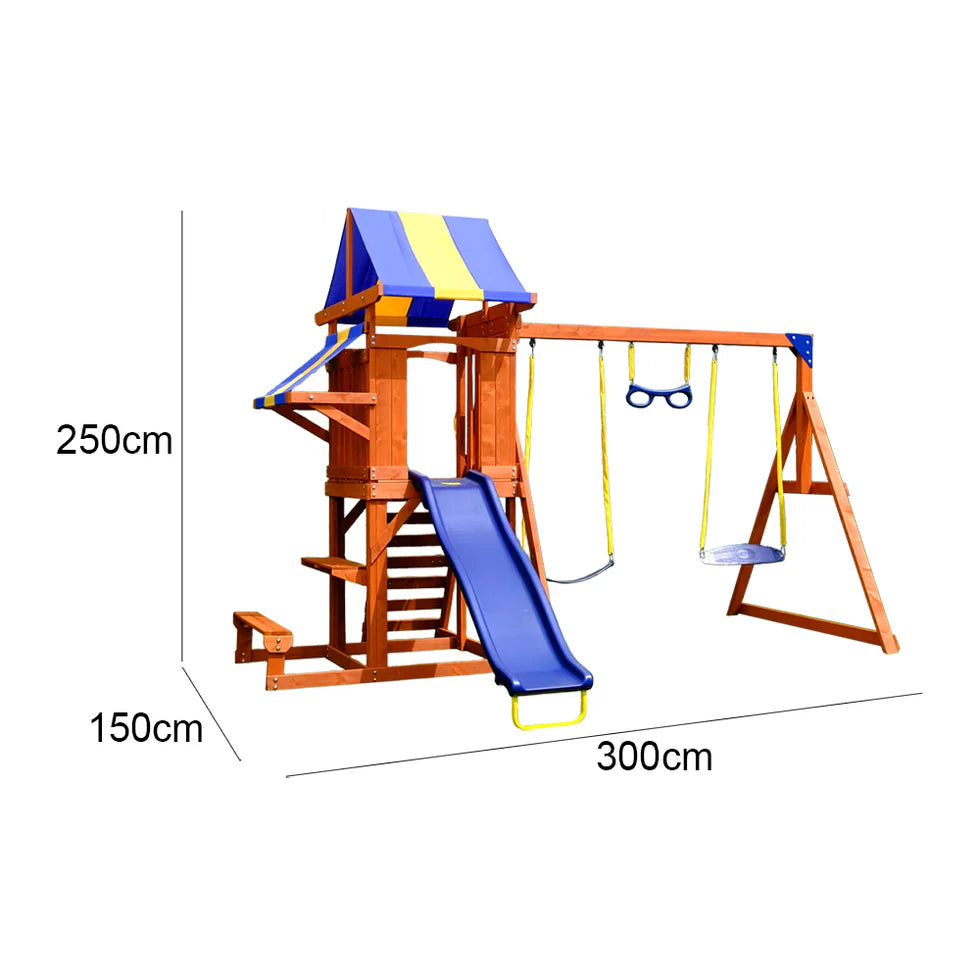Urban Culture Homes All-In-One Outdoor Children's Play Equipment | Premium Playground with Slide, Swings & Climbing