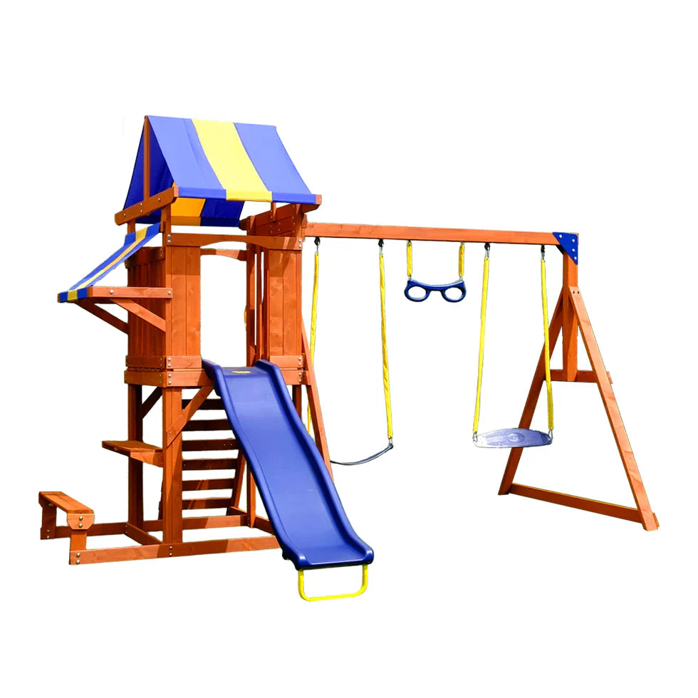Urban Culture Homes All-In-One Outdoor Children's Play Equipment | Premium Playground with Slide, Swings & Climbing