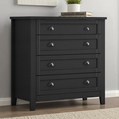 4-Drawer Retro Storage Cabinet – Black / Blue Option