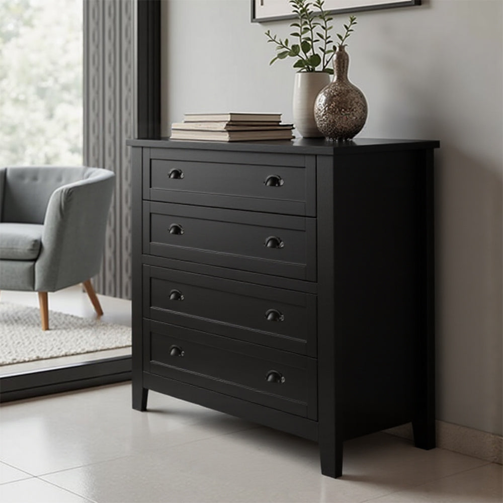 4-Drawer Retro Storage Cabinet – Black / Blue Option