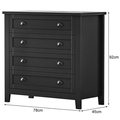 4-Drawer Retro Storage Cabinet – Black / Blue Option