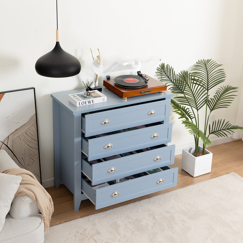 4-Drawer Retro Storage Cabinet – Black / Blue Option