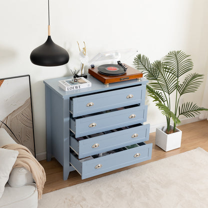 4-Drawer Retro Storage Cabinet – Black / Blue Option
