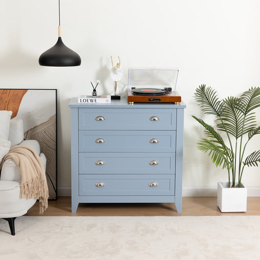 4-Drawer Retro Storage Cabinet – Black / Blue Option