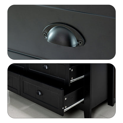Black 6-Drawer Particle Board Storage Cabinet — Spacious, Stylish & Smart