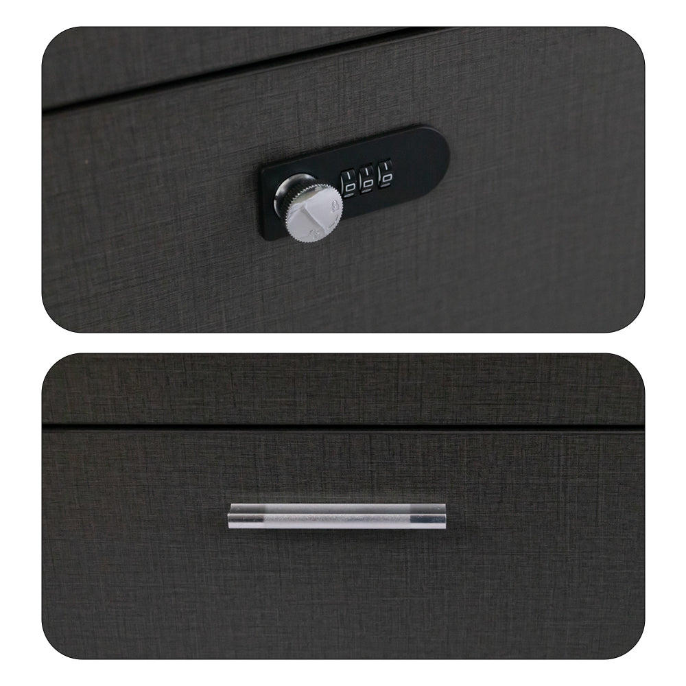 2-Drawer Lockable Filing Cabinet with Open Shelves — Compact & Secure Storage