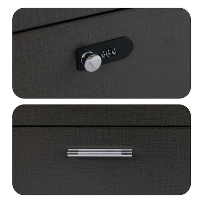 2-Drawer Lockable Filing Cabinet with Open Shelves — Compact & Secure Storage
