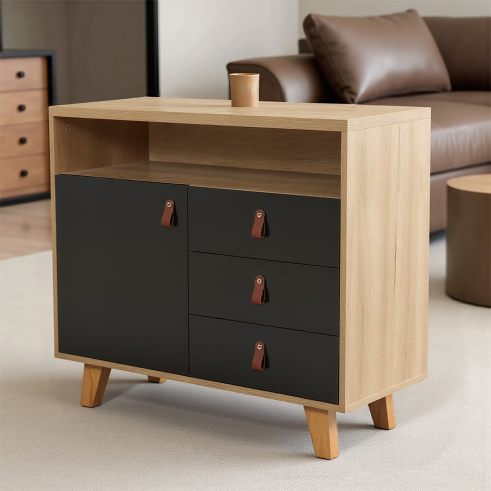 3-in-1 Multifunctional Storage Cabinet – 3 Drawers + 1 Door + Open Shelf