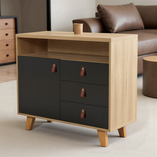 3-in-1 Multifunctional Storage Cabinet – 3 Drawers + 1 Door + Open Shelf