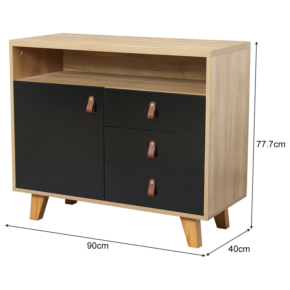 3-in-1 Multifunctional Storage Cabinet – 3 Drawers + 1 Door + Open Shelf