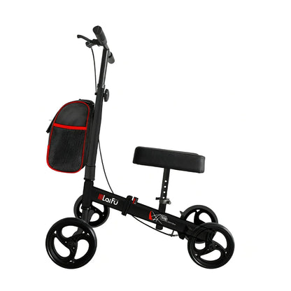 Foldable Knee Scooter Walker with Storage Bag – Adjustable Height, Non-Slip Wheels, Stylish Recovery Aid