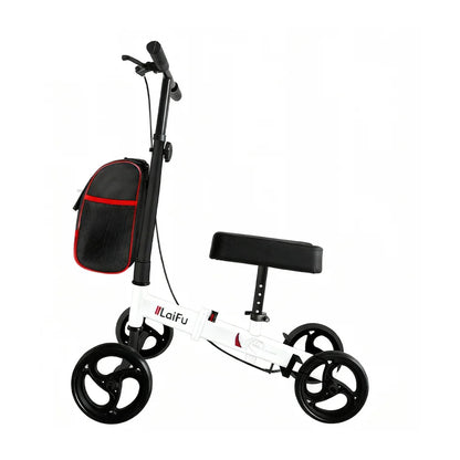 Foldable Knee Scooter Walker with Storage Bag – Adjustable Height, Non-Slip Wheels, Stylish Recovery Aid