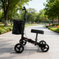 Foldable Knee Scooter Walker with Storage Bag – Adjustable Height, Non-Slip Wheels, Portable Recovery Aid
