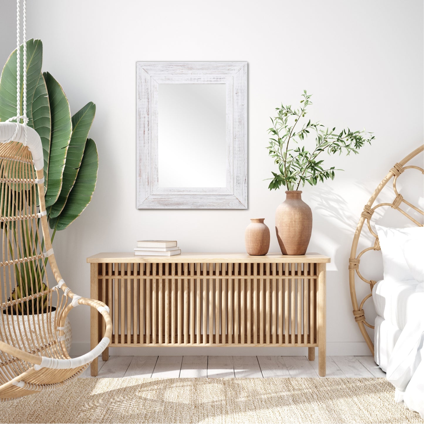 Harbor Oak Whitewashed Wall Mirror