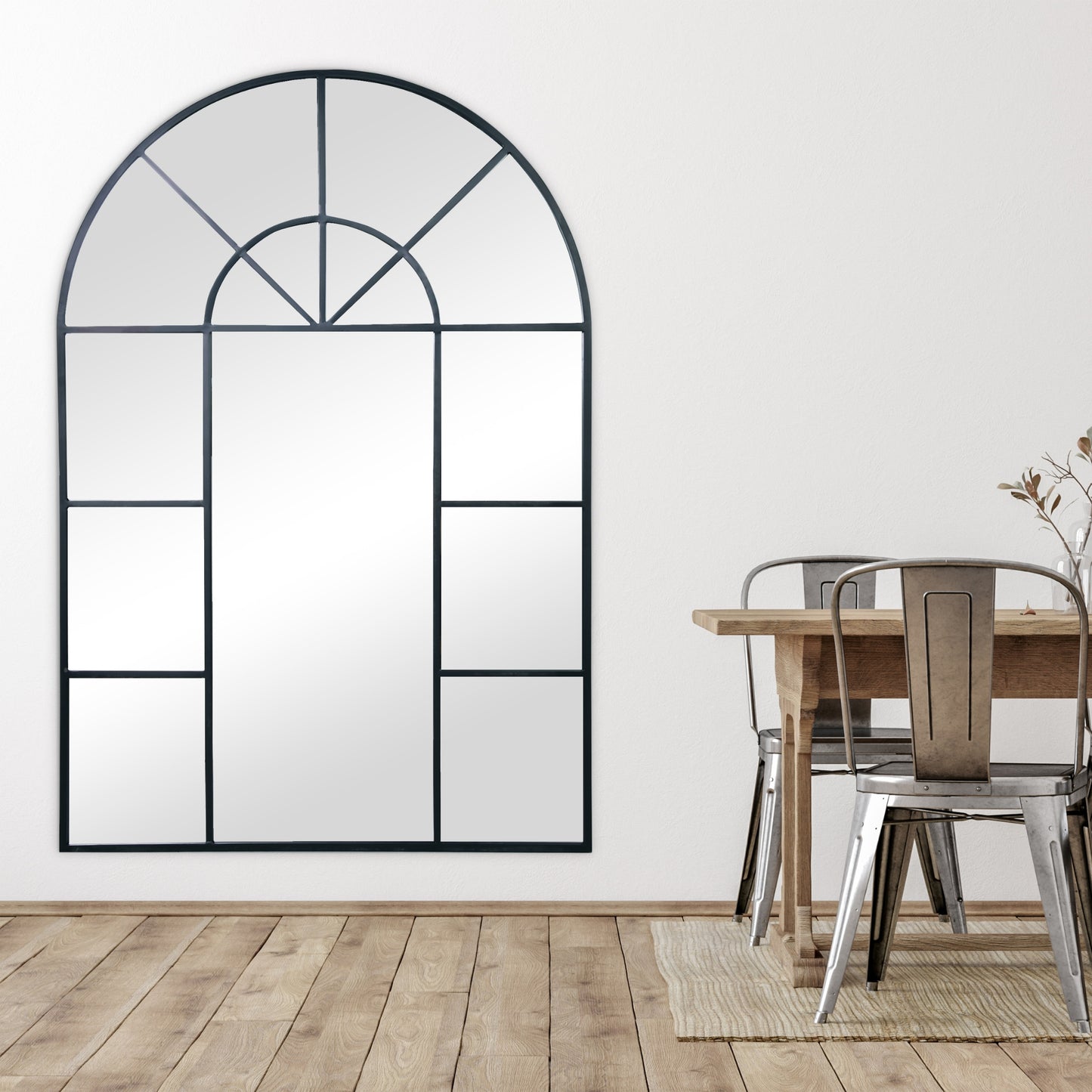 Grand Arched Windowpane Mirror