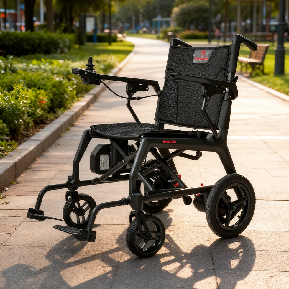 Foldable 24V10Ah Electric Wheelchair with Brushless Motors – Airline-Approved, Ultra-Lightweight Carbon Fiber, 3-in-1 Versatility
