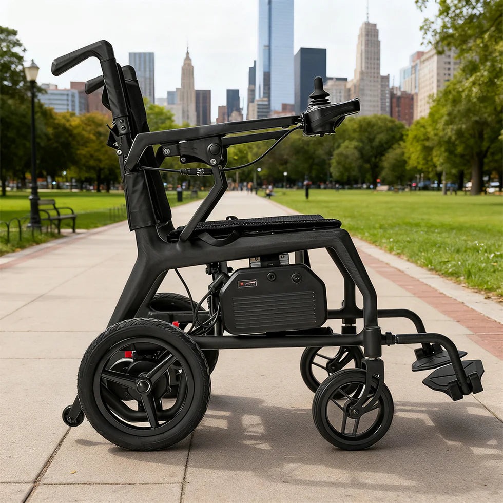 Foldable 24V10Ah Electric Wheelchair with Brushless Motors – Airline-Approved, Ultra-Lightweight Carbon Fiber, 3-in-1 Versatility