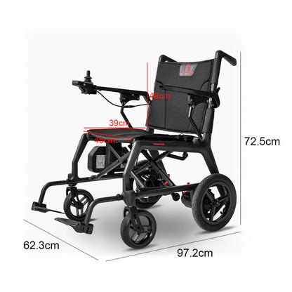 Foldable 24V10Ah Electric Wheelchair with Brushless Motors – Airline-Approved, Ultra-Lightweight Carbon Fiber, 3-in-1 Versatility