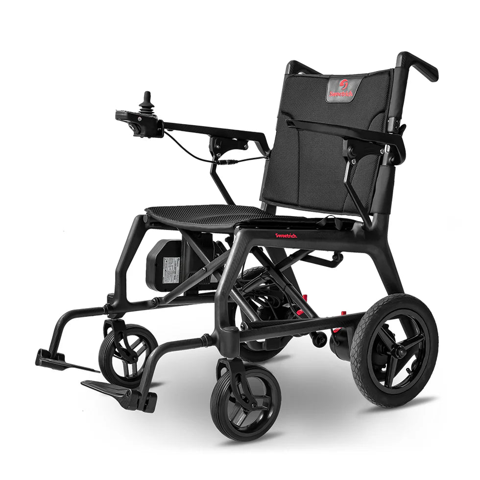 Foldable 24V10Ah Electric Wheelchair with Brushless Motors – Airline-Approved, Ultra-Lightweight Carbon Fiber, 3-in-1 Versatility
