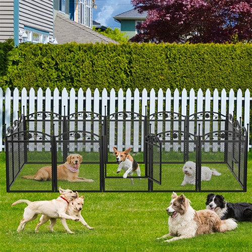 XXL Dog Whelping Pen 126cm | 8-Panel Metal Playpen with Waterproof Mat