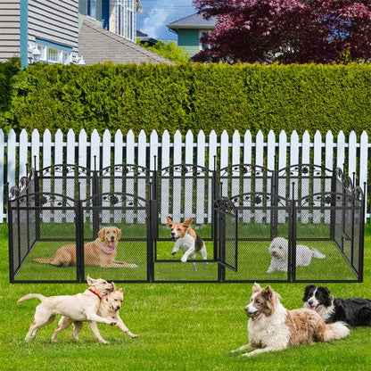 XXL Dog Whelping Pen 126cm | 8-Panel Metal Playpen with Waterproof Mat