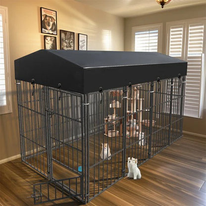 Upgraded Thicken Pet Dog Kennel Heavy Duty Metal Dog Cage House w/ Feeding Door