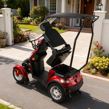 All-Weather 3-Wheel Electric Mobility Scooter — 500W with Canopy & Windshield B03B