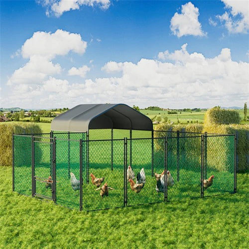 Walk-In Chicken Coop 393cm | Heavy Duty Poultry Run with Cover