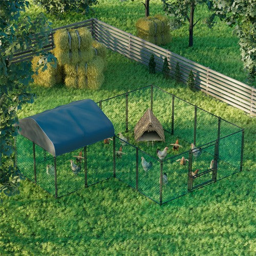 Walk-In Chicken Coop 393cm | Heavy Duty Poultry Run with Cover