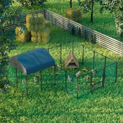 Walk-In Chicken Coop 393cm | Heavy Duty Poultry Run with Cover