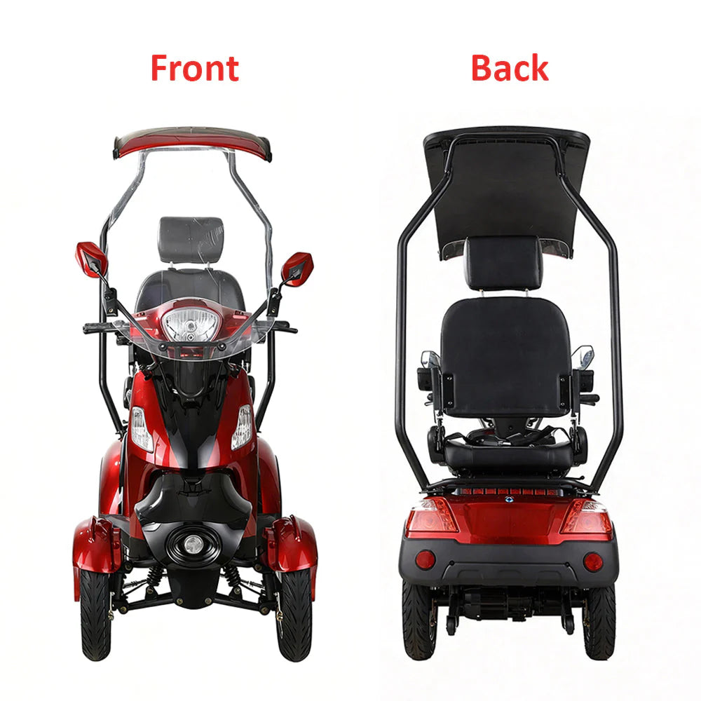 All-Weather 3-Wheel Electric Mobility Scooter — 500W with Canopy & Windshield B03B